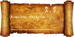 Komlósy Valéria névjegykártya
