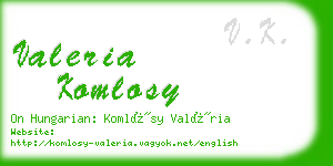 valeria komlosy business card